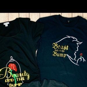 Pregnancy Announcement Matching Beauty & Beast Top